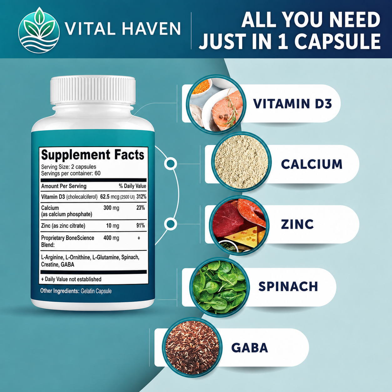 Vital Haven Height Growth Capsules